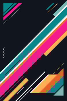 Abstract background with place for text. Trendy geometrical poster. Dark background and bright figures. Retro style. vector