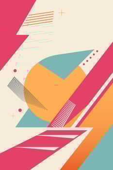 Abstract retro style background with place for text. Light background and bright figures. Trendy geometrical placard vector