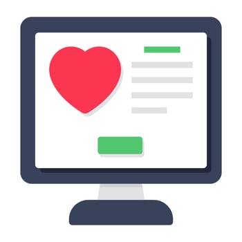 Editable design icon of online love vector