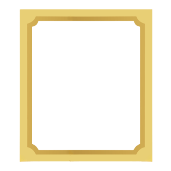 Modern Luxury Gold Frame on Transparent png