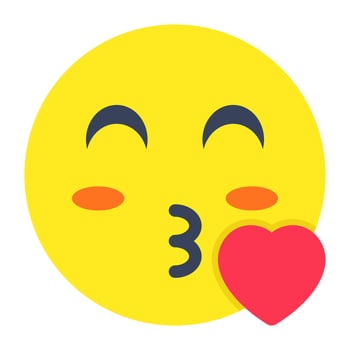A beautiful design icon of kiss emoji vector