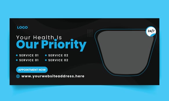 Modern social media cover banner or billboard,signage design template for medical, doctor, health care vector