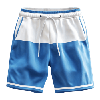 Blue Shorts with White and Blue Trim on Transparent Background png