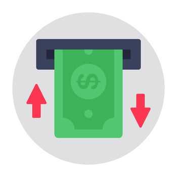 Modern design icon of money withdrawal vector