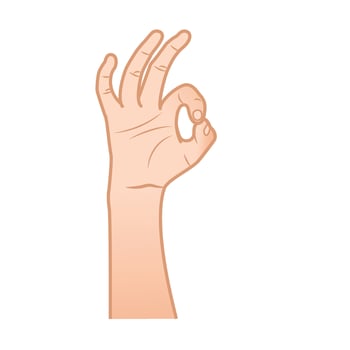 OK hand gesture illustration vector