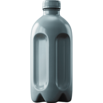 Clear plastic bottle with a blue cap png
