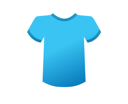 Gradient blue blank unisex tee icon png