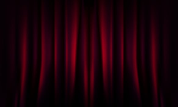Abstract wavy gradient mesh dark red saturated vivid color blend. stage for show. vector