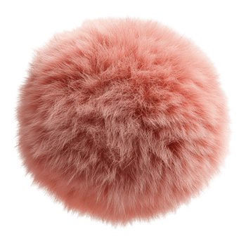 Cute Pink Fluffy Ball on Transparent Backdrop png