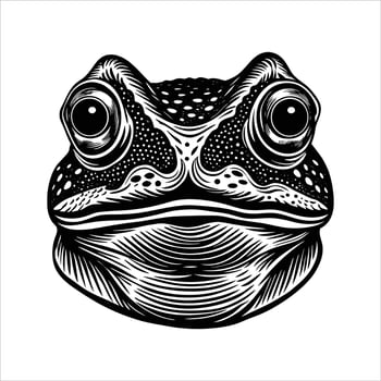 Close Up Frog Face. vector