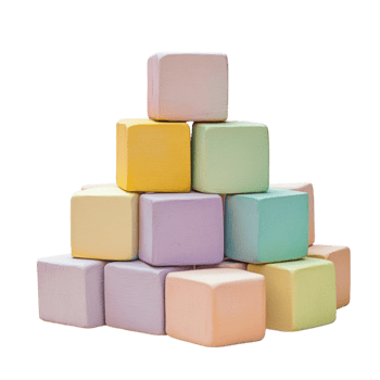 Stack of Pastel Cubes in Soft Colors on Transparent Background png