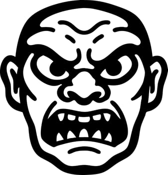 Angry Face Illustration for Tattoo or Graphic Design Use vector