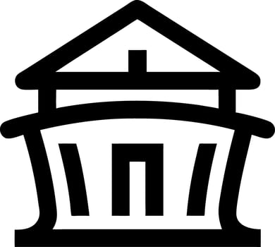 Black Outline Courthouse Classic Column Architecture Illustration vector