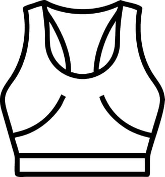 Black Outline of Women's Sports Bra for Activewear Design and Fitness Apparel vector