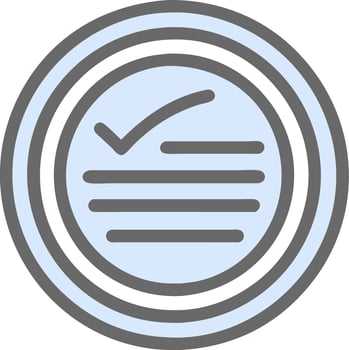 Blue Circular Checklist for Verification and Validation Uses in Digital Design vector