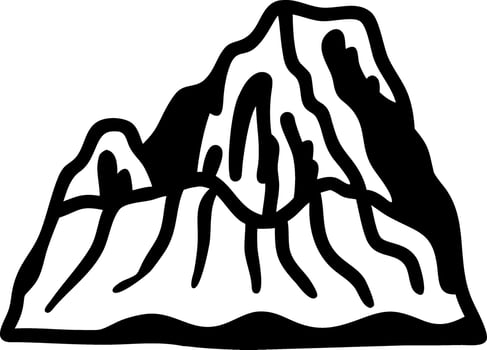 Bold Black Mountain Silhouette Illustration for Nature Themes vector