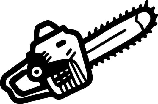 Chainsaw Illustration for Lumberjack Tools and Safety Equipment Design vector