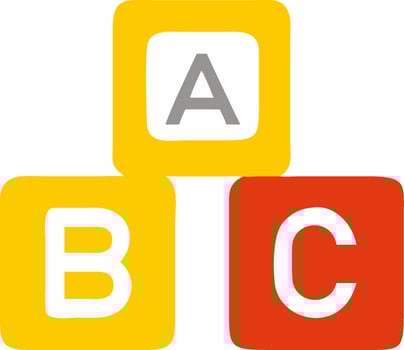 Colorful ABC Alphabet Blocks for Educational and Child Learning Themes vector