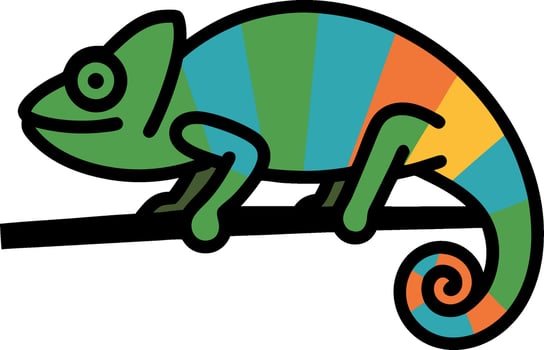 Colorful Chameleon Art Bright Illustration for Creative Design Use vector