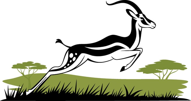 Elegant Antelope Leaping in African Savanna Illustration for Wildlife Art vector