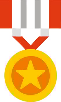Gold Star Medal for Achievement and Award Recognition Design vector
