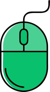 Green Computer Mouse Simple for Digital and Tech Graphics vector