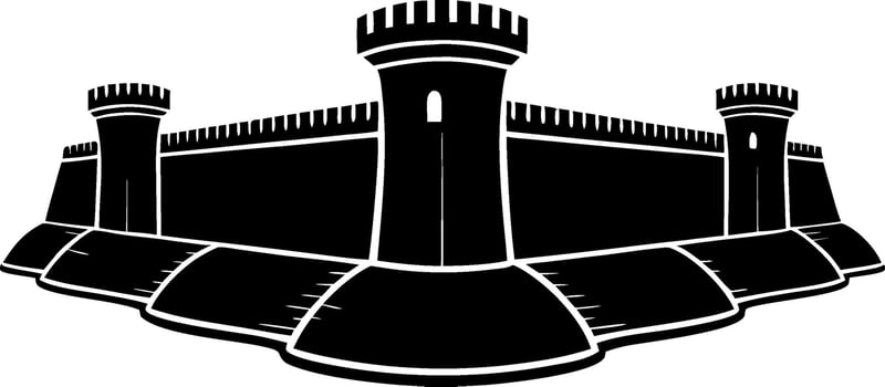 Medieval Castle Fortification Illustration for Historical Designs vector