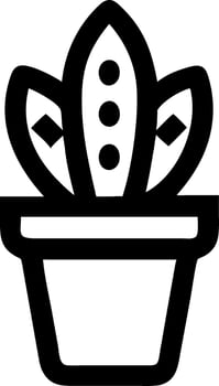 Minimalist Black Line Art Potted Cactus Plant for Home Decor Designs vector