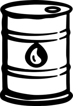 Oil Barrel Black Line Art for Industrial Use vector