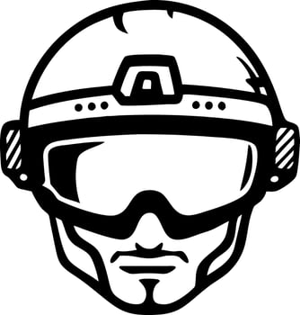 Tactical Soldier Helmet and Goggles for Design and Illustration vector