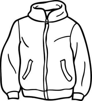 Illustration of Casual Hoodie Jacket Outline Suitable for Fashion Design or Coloring Book vector