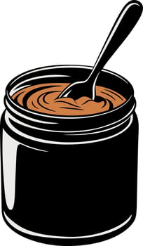Illustration of Peanut Butter Jar with Spoon Suitable for Arts and Crafts Projects vector