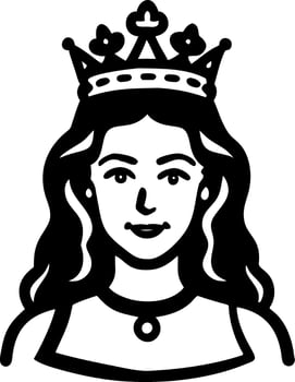 Illustration Queen Crown Female Portrait Royalty Design vector