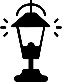 Illustration Vintage Street Lamp Silhouette with Light Beams vector