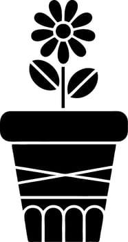 Silhouette of Potted Flower Plant Minimalist Design for Decor and Art Projects vector