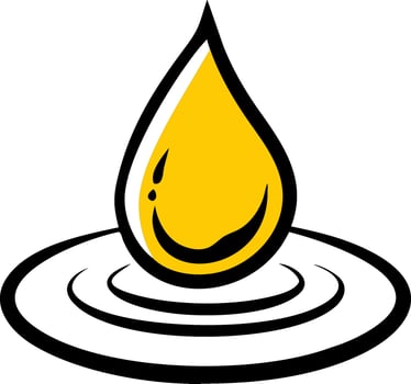 Vibrant Yellow Drop with Ripples for Design and Decoration Projects vector