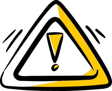 Yellow Warning Exclamation Sign Attention Symbol for Safety and Alert Illustrations vector