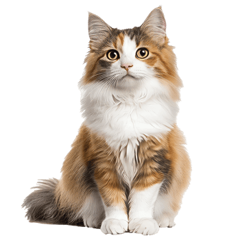 Beautiful fluffy cat posing in a studio setting png