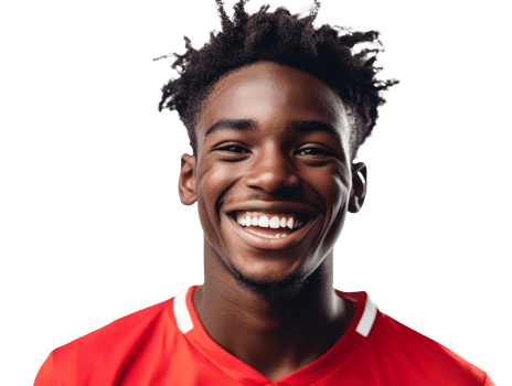 Smiling athlete in jersey portrait png