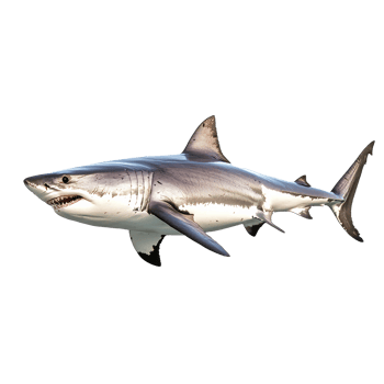 Majestic shark swimming in the ocean depths png