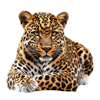 Leopard resting, stunning fur patterns png
