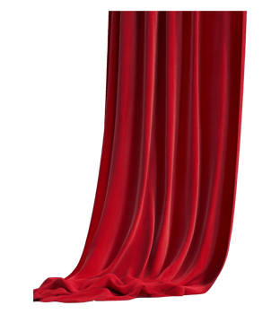 Elegant red curtain draping gracefully on stage png