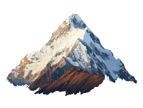 Majestic mountain peak with snow and sunlight png