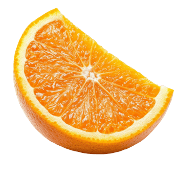 Juicy orange slice ready for refreshing enjoyment png
