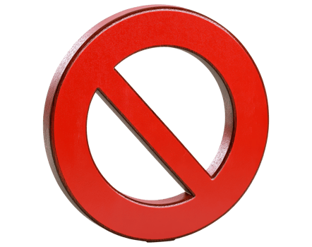 Red prohibition symbol on white background png