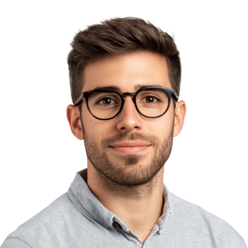 Young man in glasses for portrait png