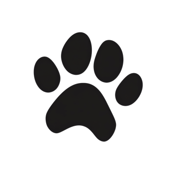 Paw print silhouette against a white background png
