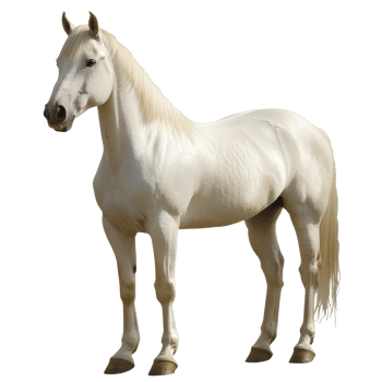 Majestic white horse standing in the sunlight png