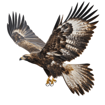 Majestic eagle in flight with wings spread wide png