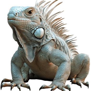 Iguana resting on rocks under bright sunlight png